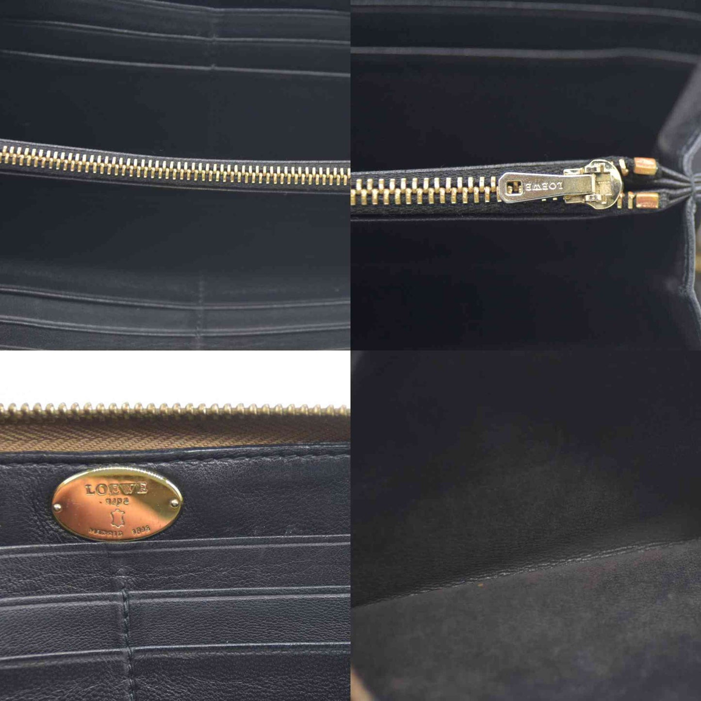 LOEWE Anagram Tassel Leather Zip Around Long Wallet Beige