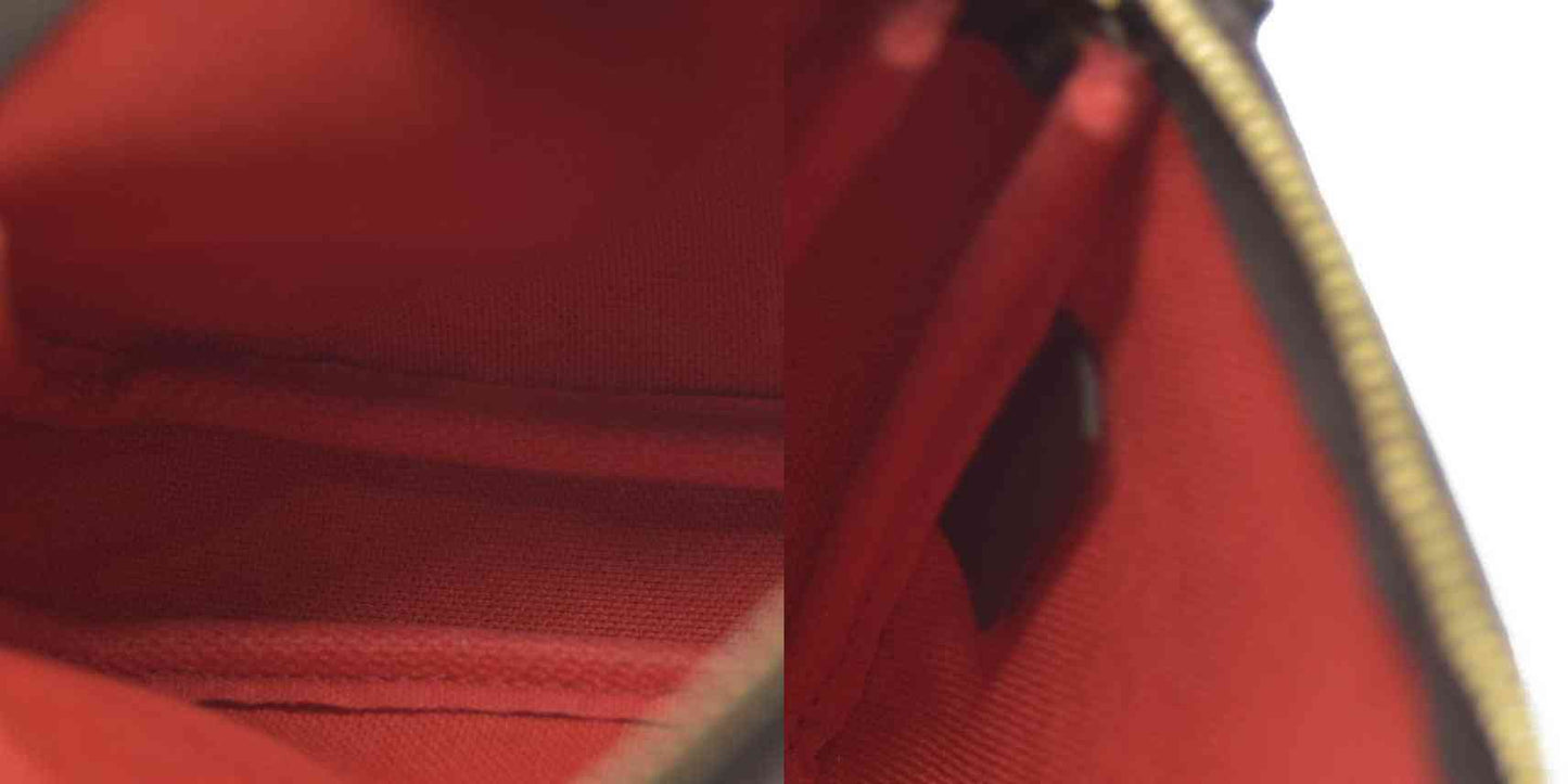 Louis Vuitton  Damier Ebene 2019 Christmas Animation Mini Pochette Accessories Red