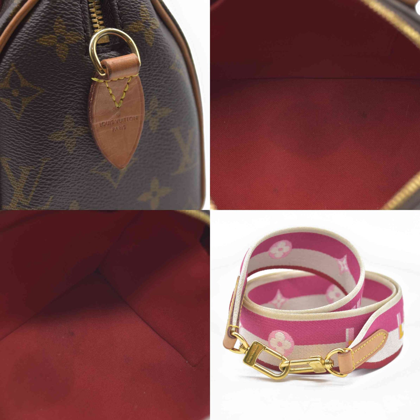 LOUIS VUITTON  Monogram Speedy Bandouliere 20 Fuchsia RFID