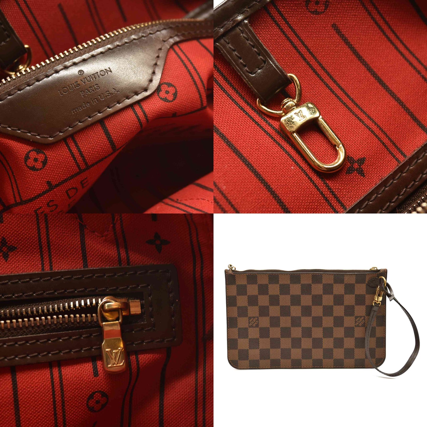 Louis Vuitton  Damier Ebene Neo Neverfull MM with pouch SD1141