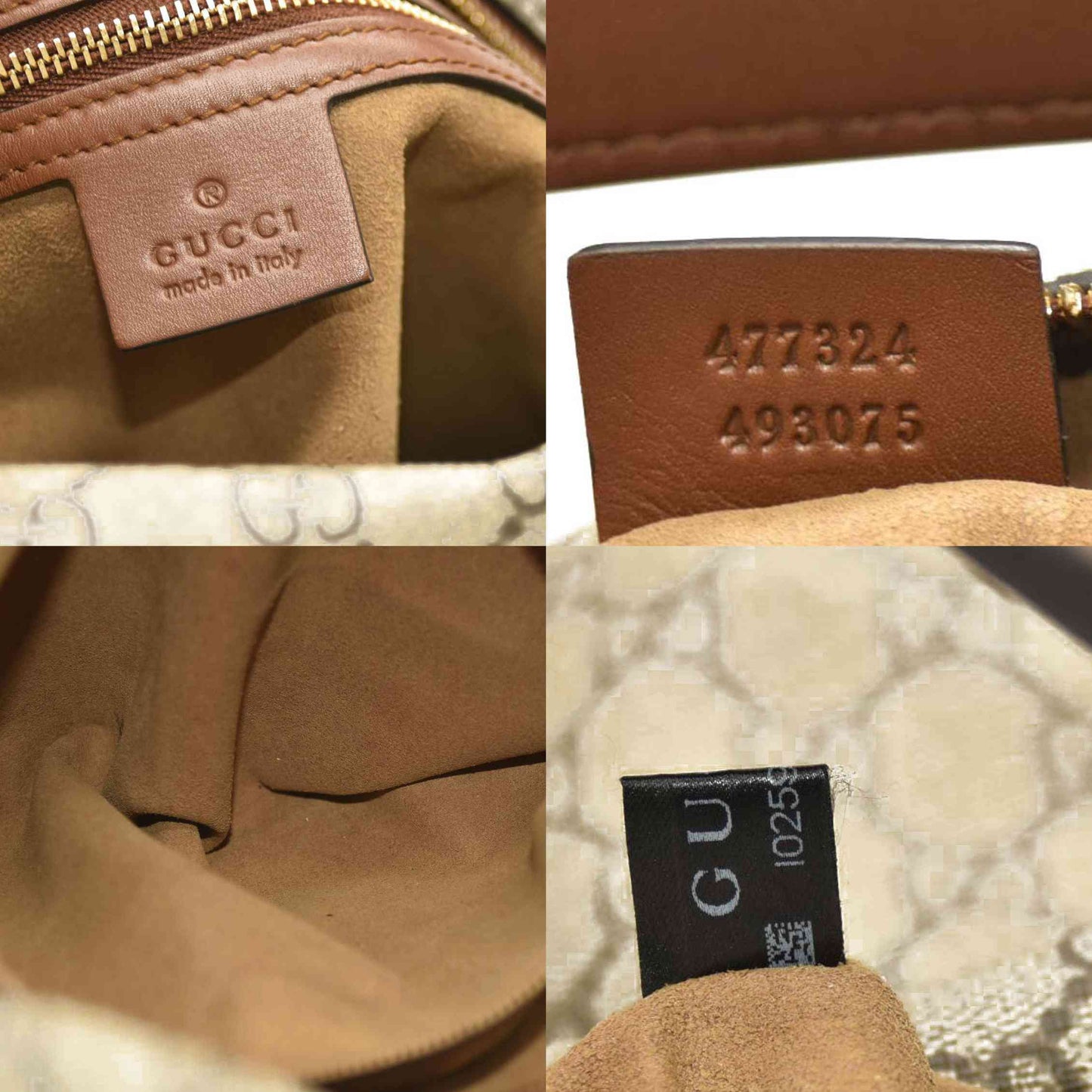 GUCCI  GG Supreme Monogram Large Linea A Hobo Light Brown