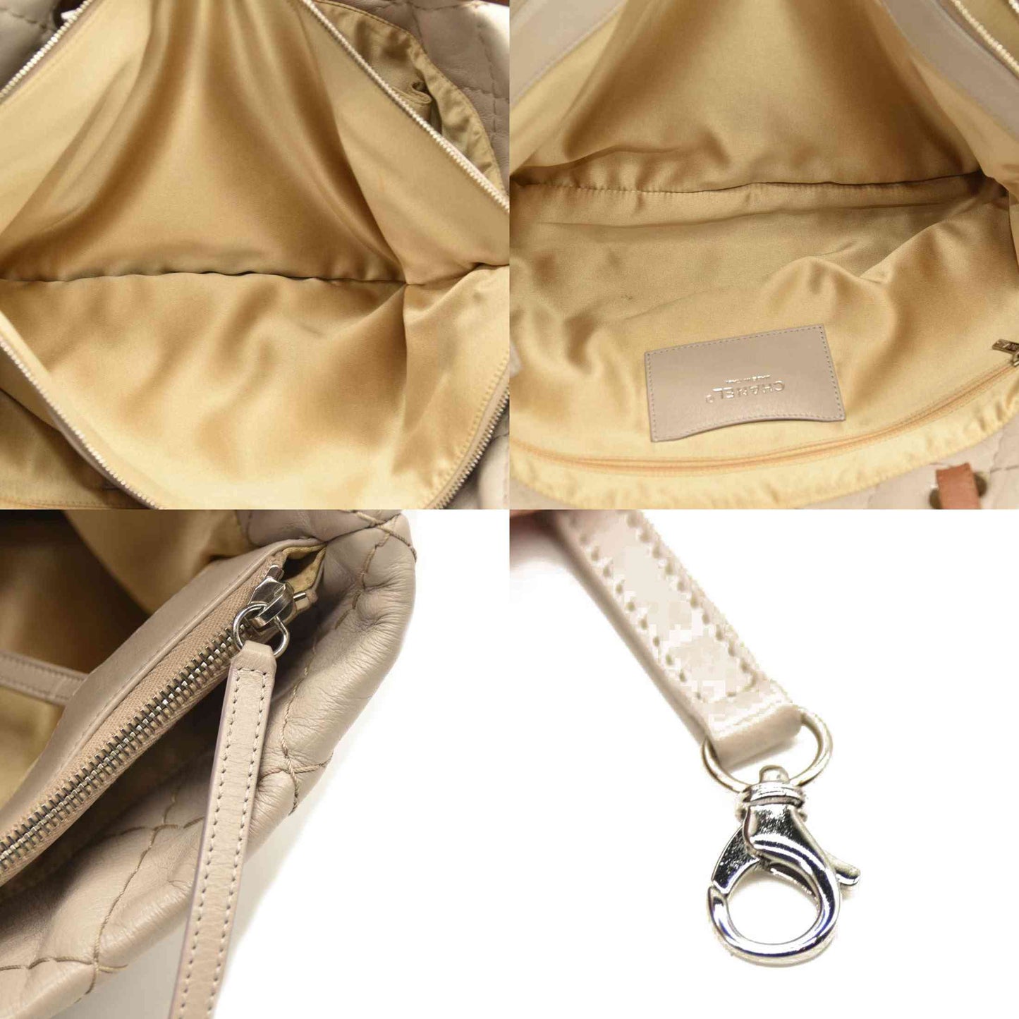 CHANEL Glazed Calfskin Large On The Road Tote Beige 15*