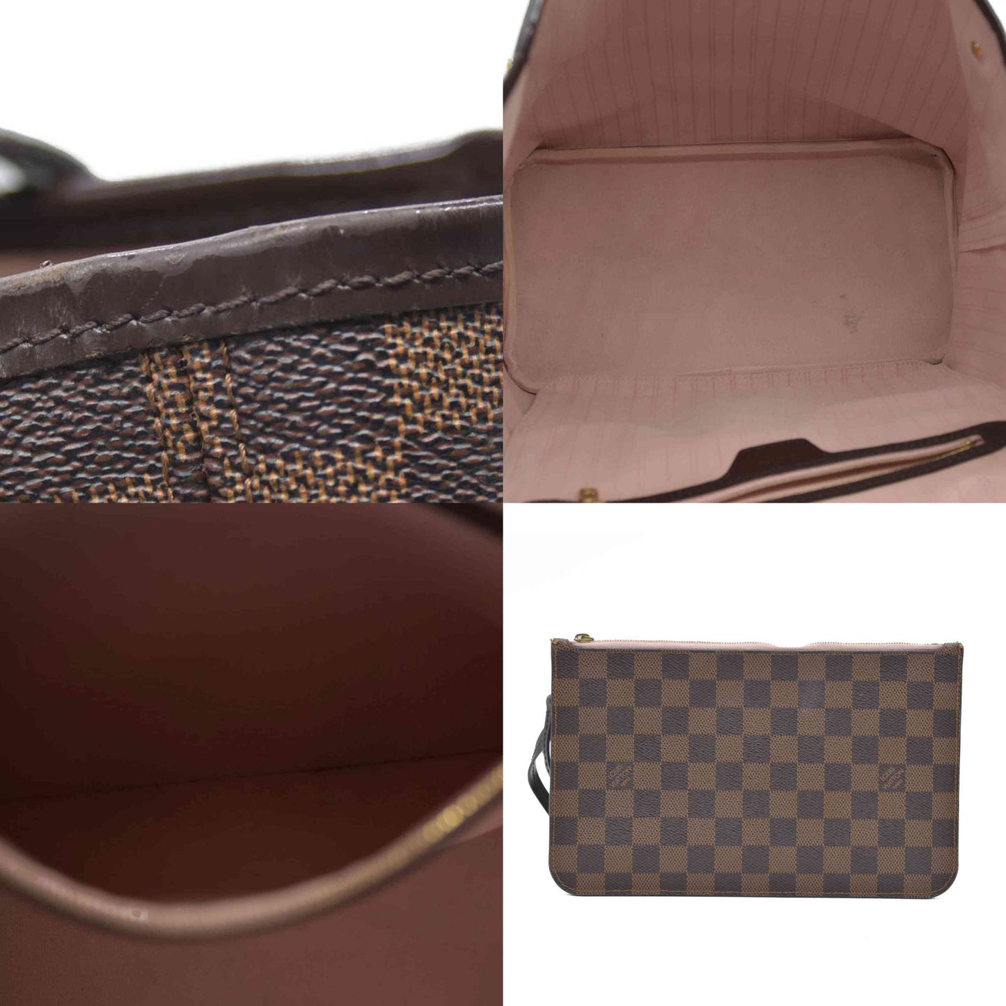 Louis Vuitton  Damier Ebene Neo Neverfull MM Rose Ballerine AR1128