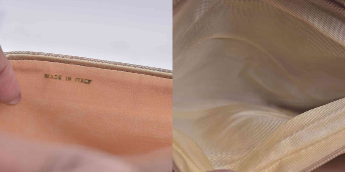 $1150 CELINE C Macadam Canvas Flap Shoulder Bag Chain Strap Tan CONSIGNMENT 10021189