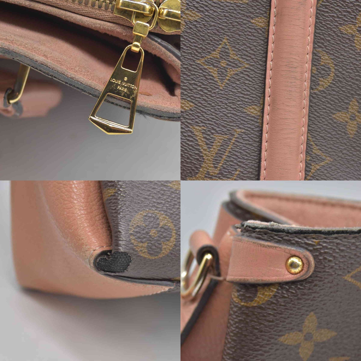 $2560 2019 Louis Vuitton Soufflot BB Monogram Peach Shoulder Bag Cloth CA4129