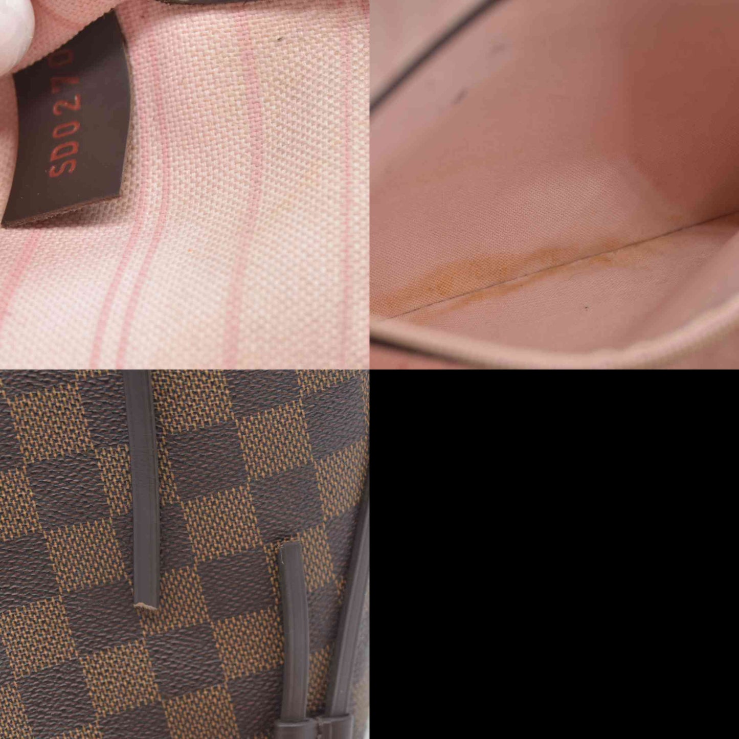 $2170 Louis Vuitton  Damier Ebene Neo Neverfull MM Rose Ballerine 2020 SD0270
