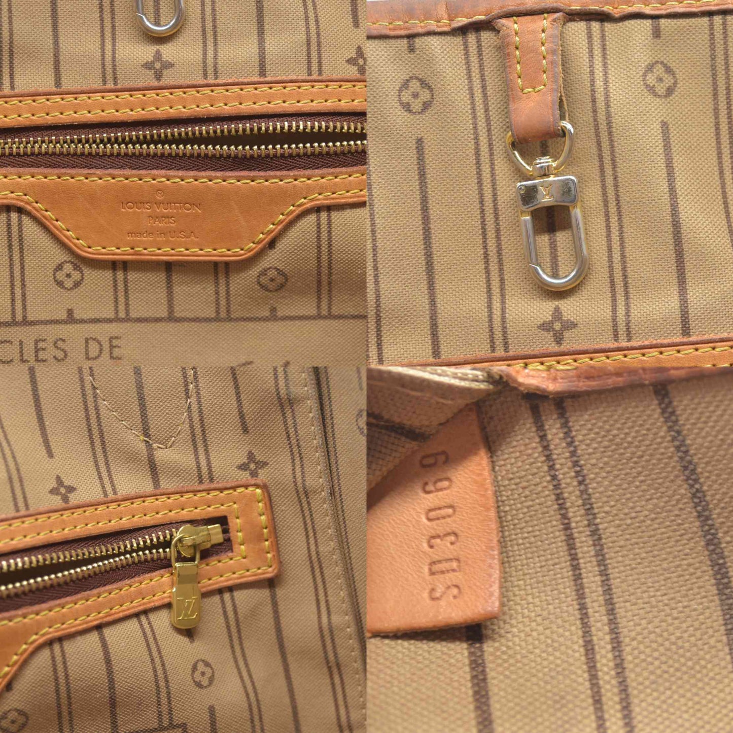 Louis Vuitton  Monogram Neverfull MM 2009 $2170 SD3069
