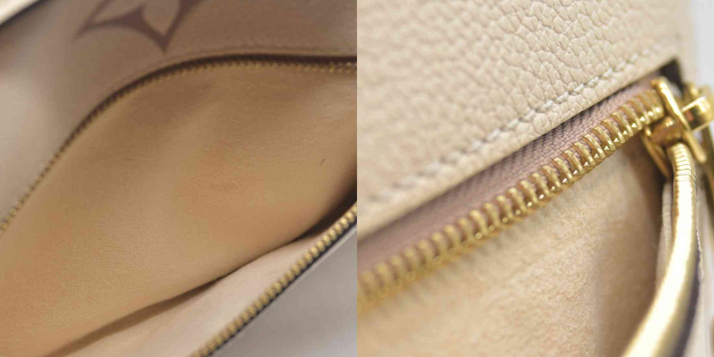$3100 Louis Vuitton Empreinte Monogram Giant Pochette Metis Creme Bois De Rose RFID
