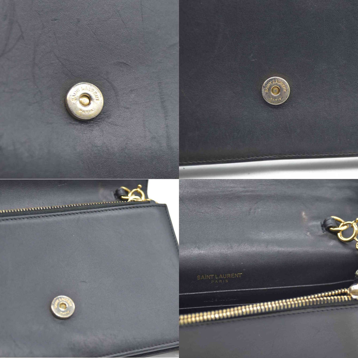 AUCTION $2400 Saint Laurent  Grain De Poudre Medium Classic Monogram Kate Tassel Satchel Black