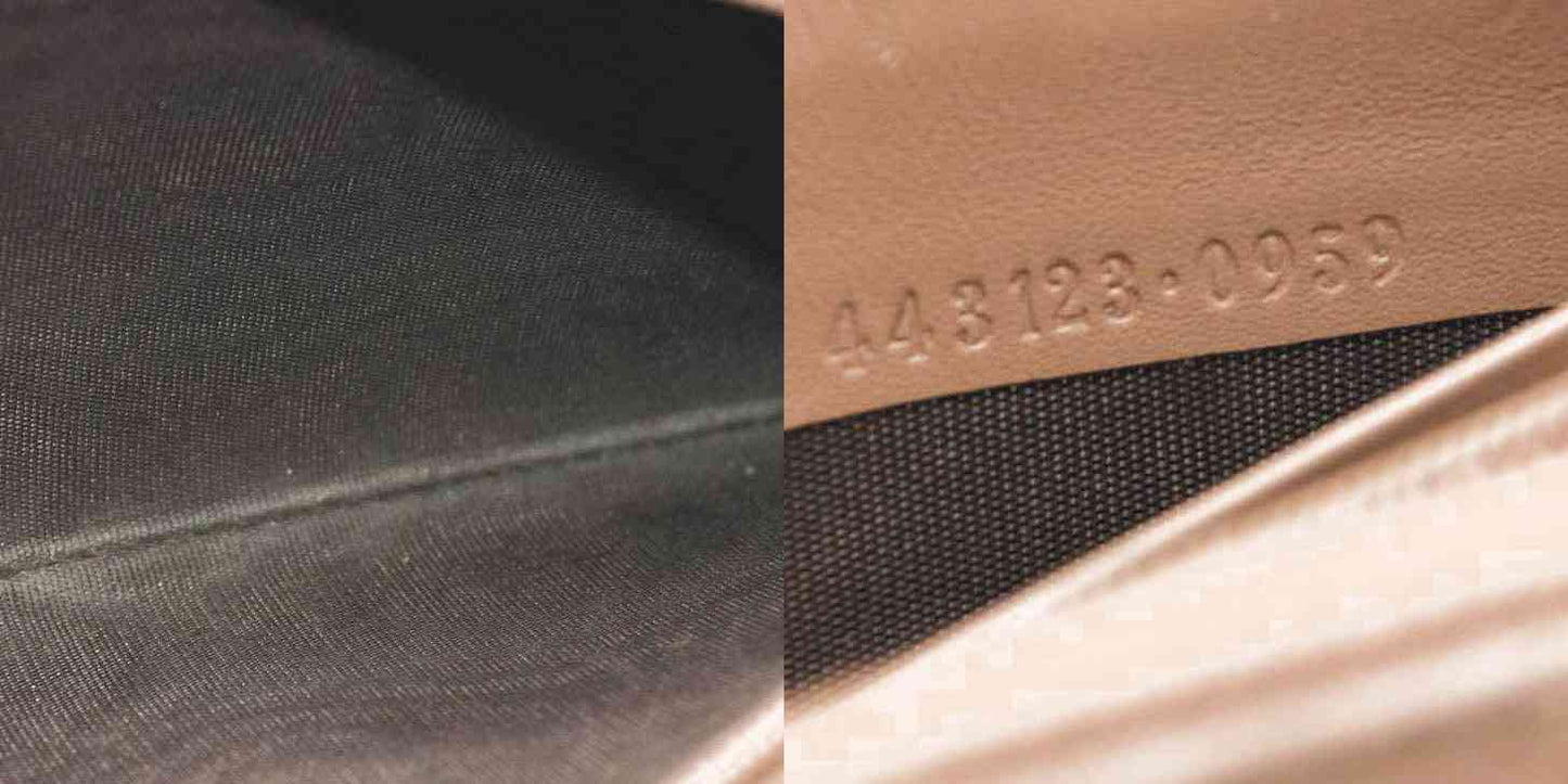 GUCCI Calfskin Matelasse Pearly GG Marmont Zip Around Wallet Porcelain Rose