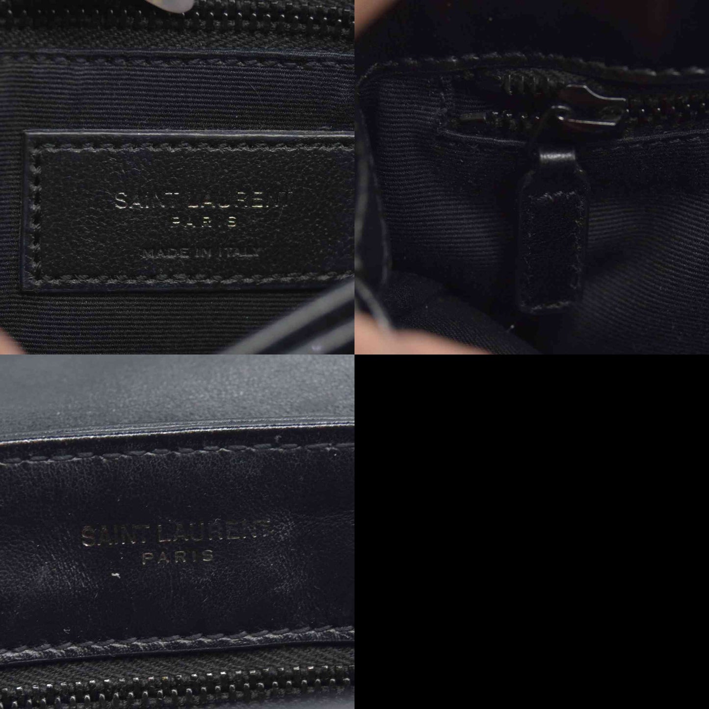$1990 Saint Laurent Calfskin Y Quilted Monogram Monochrome Toy Loulou Crossbody Bag Black