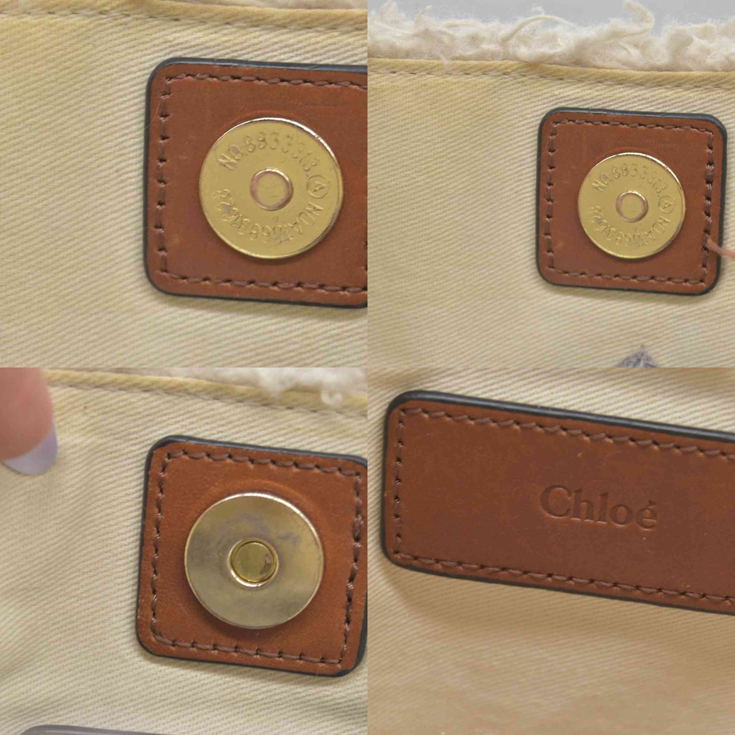 $890 Chloé Small Boa Polyester Leather 2-Way Handbag Mini Tote