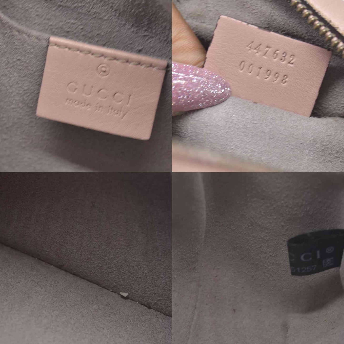 $1950 Gucci Calfskin Matelasse Small GG Marmont Chain Shoulder Bag Perfect Pink