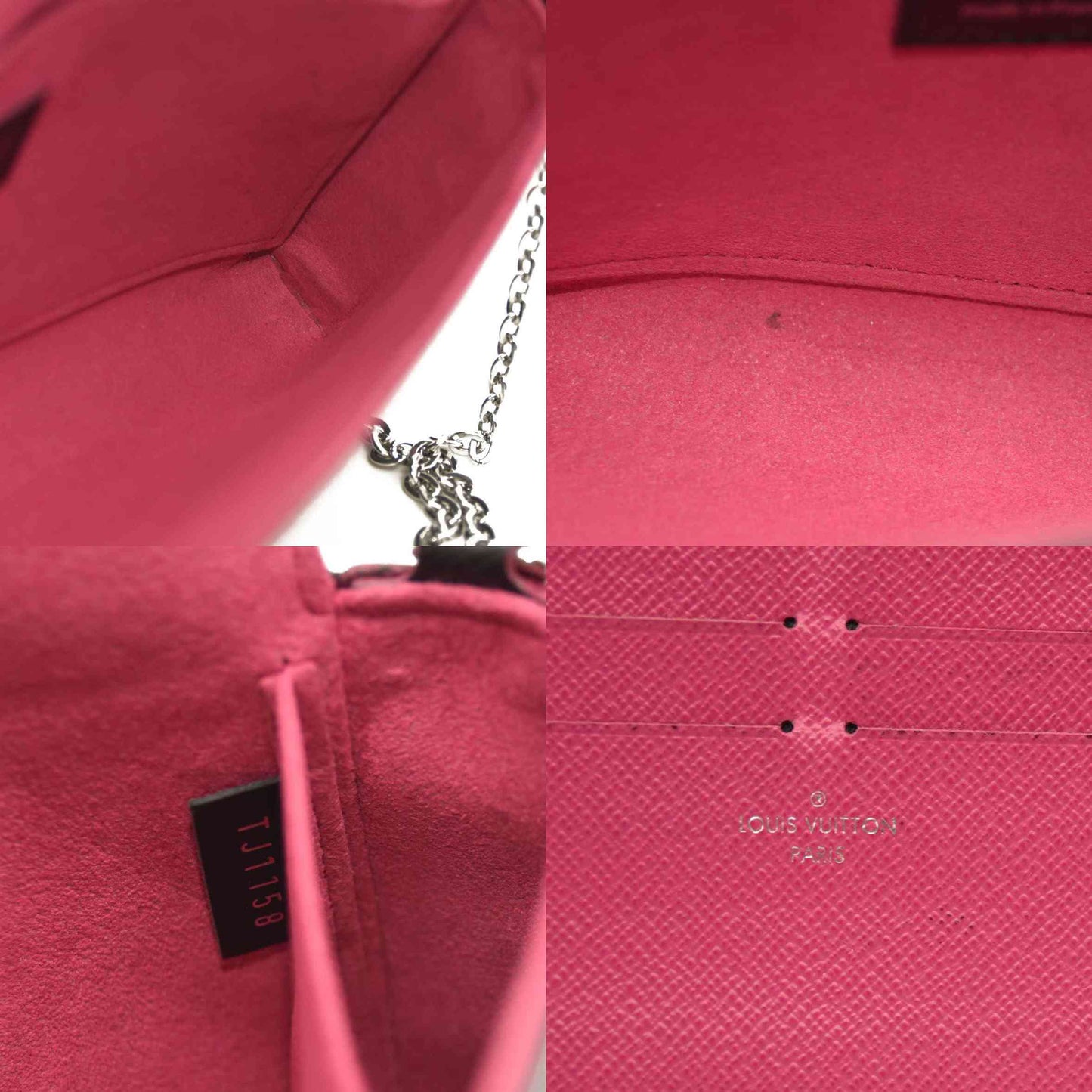 LOUIS VUITTON  Epi Pochette Felicie Black Hot Pink