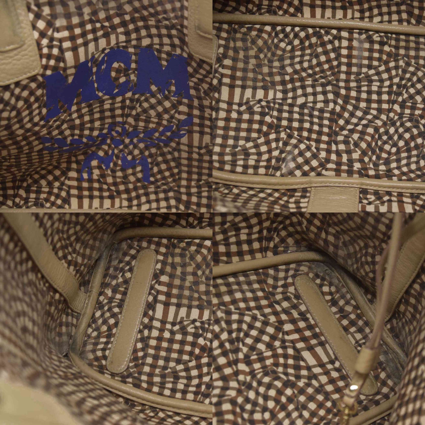 $770 MCM Tote Beige Medium Liz Reversible Tote
