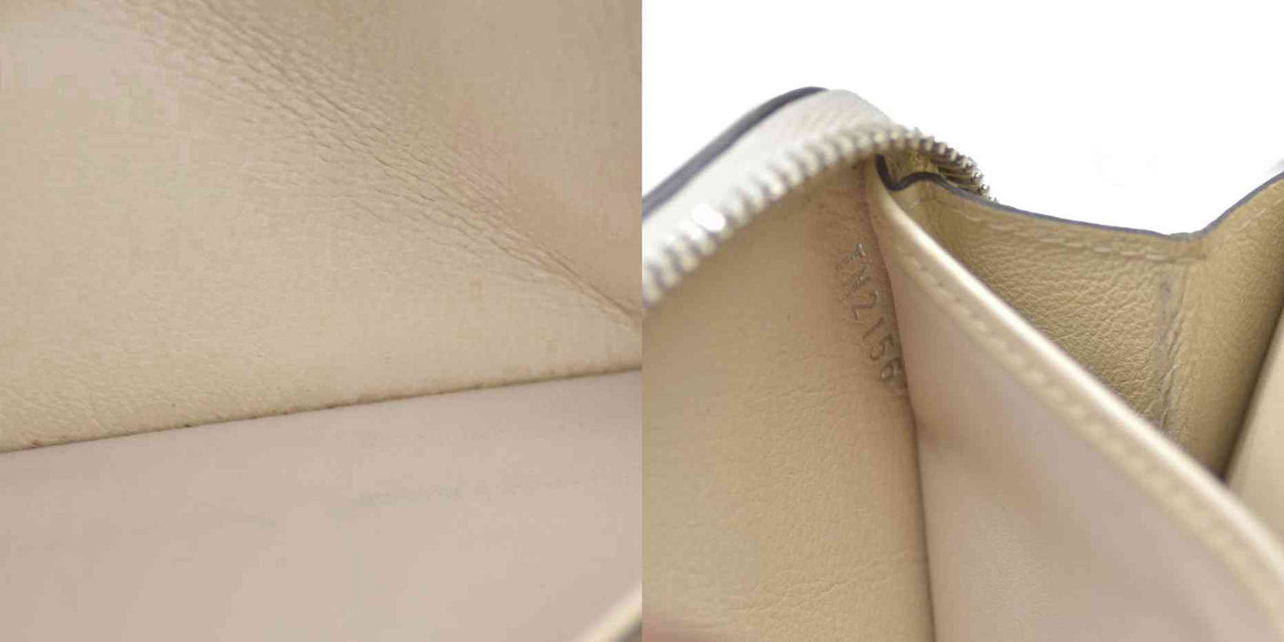 Louis Vuitton Mahina Leather Zippy Zip Around Long Wallet Ivory TN2156
