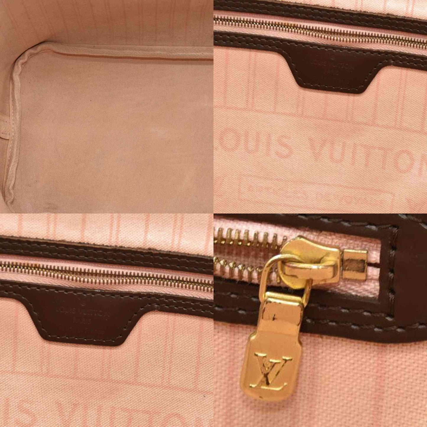 Louis Vuitton  Damier Ebene Neo Neverfull MM Rose Ballerine