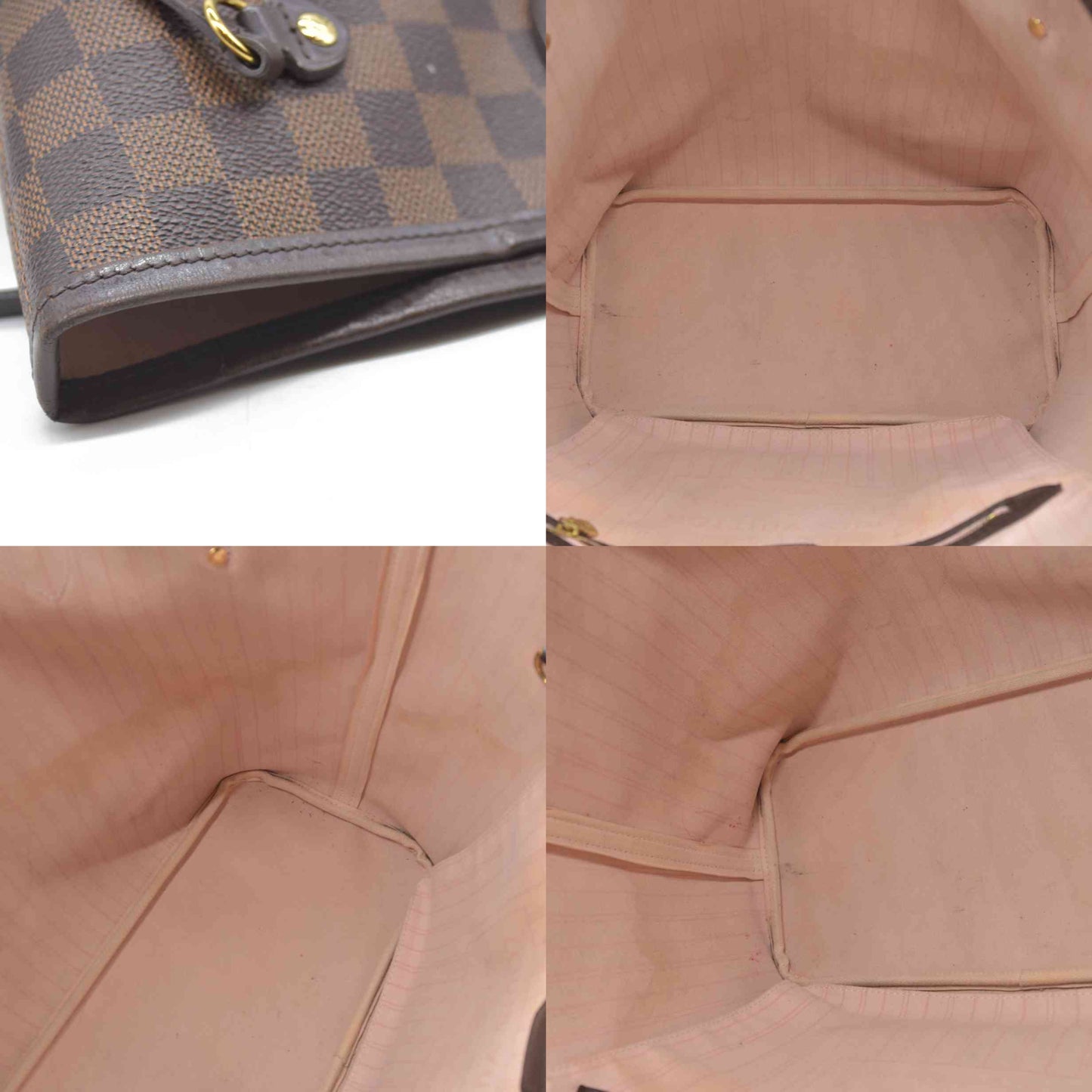 Louis Vuitton  Damier Ebene Neo Neverfull MM Rose Ballerine  AR5016 Tote Pink Interior