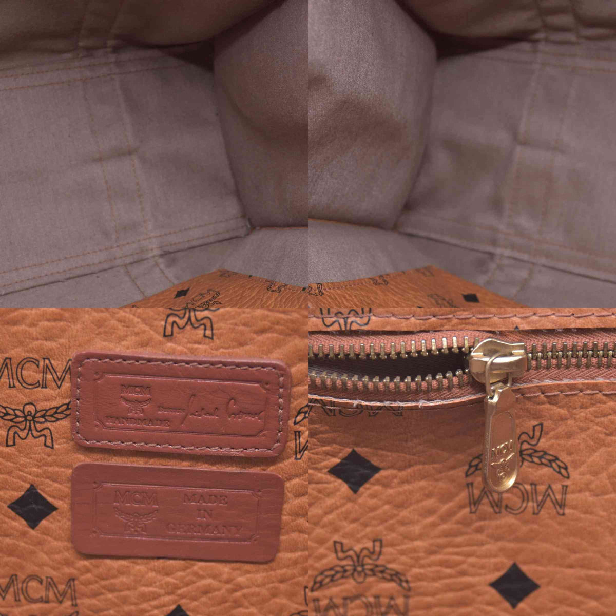 $830 MCM Visetos Aren Small School Bag Tote Cognac CONSIGNMENT