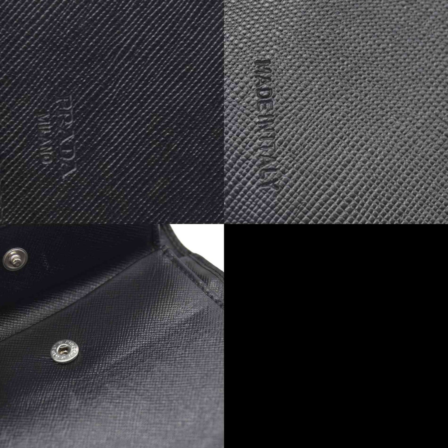 $650 PRADA Logo Plate Nylon Bifold Wallet Purse Black
