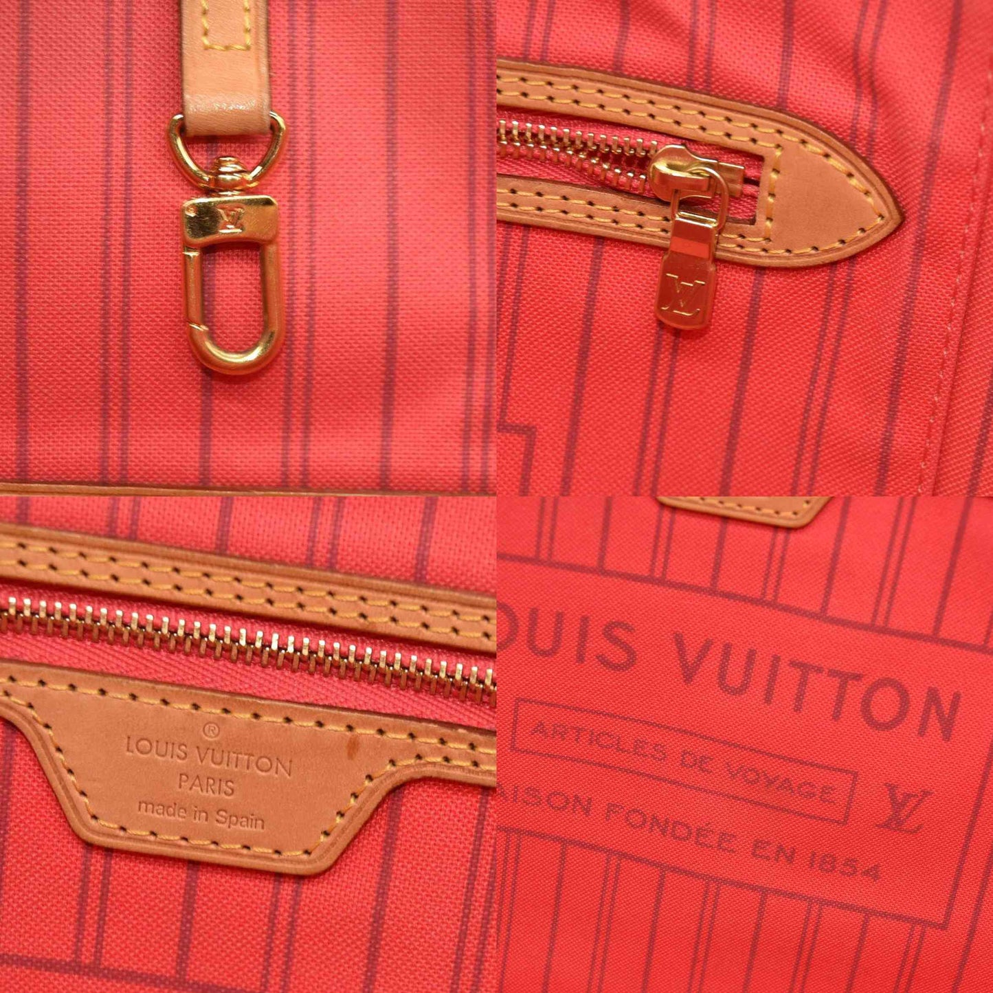 LOUIS VUITTON Monogram V Neverfull MM Hot Pink