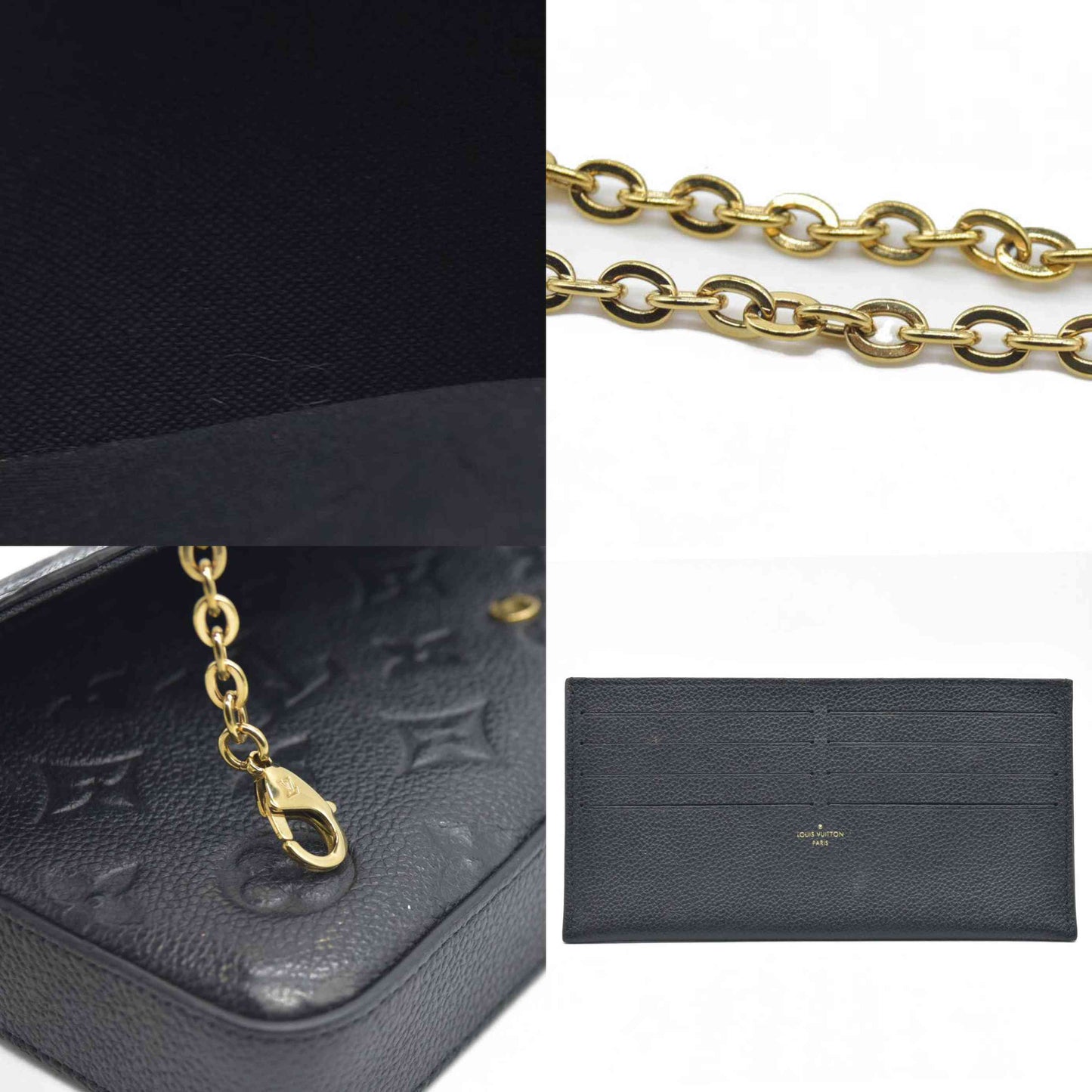 $1720 Louis Vuitton LV Monogram Pochette Félicie Black