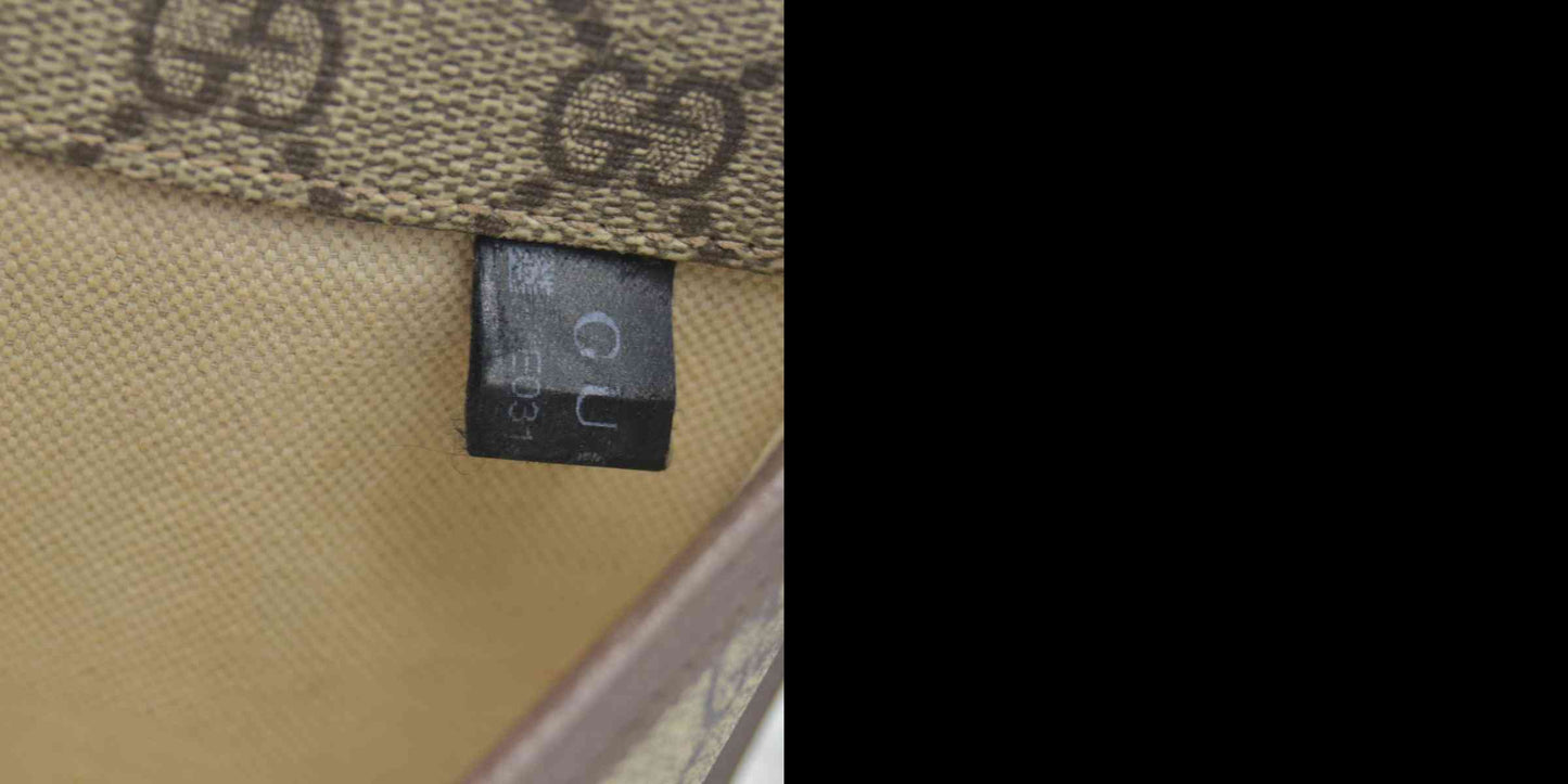 $1200 Gucci GG Supreme Monogram Neo Vintage Web Belt Bag Brown CONSIGNMENT
