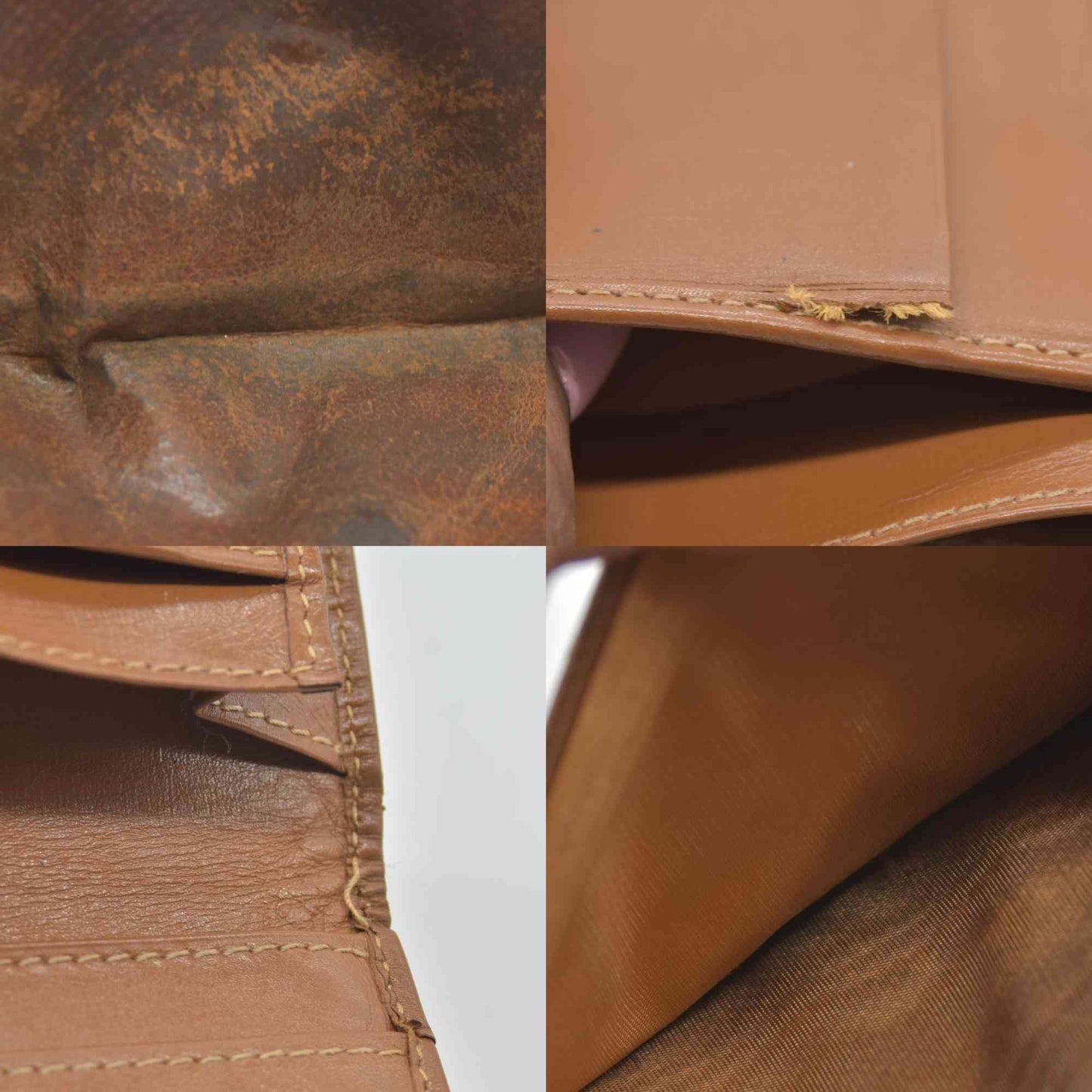 $580 Gucci Glam French Flap Brown Leather Wallet CONSIGNMENT