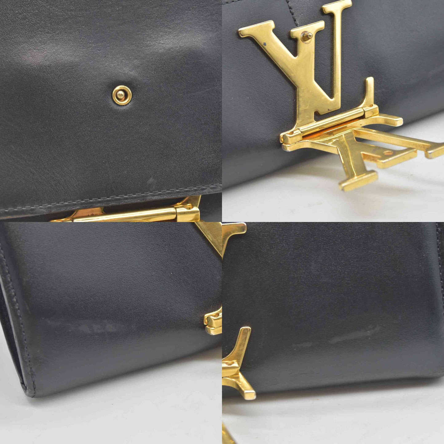 $2400 2013 Louis Vuitton Box Calfskin Vivienne LV Long Wallet Black TN2153