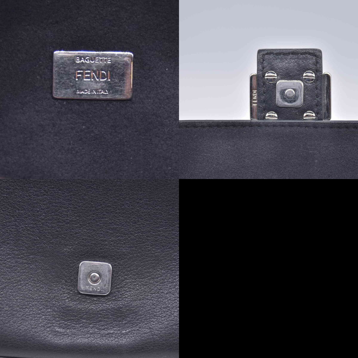 $1850 FENDI Monster Double Micro Baguette Black CONSIGNMENT