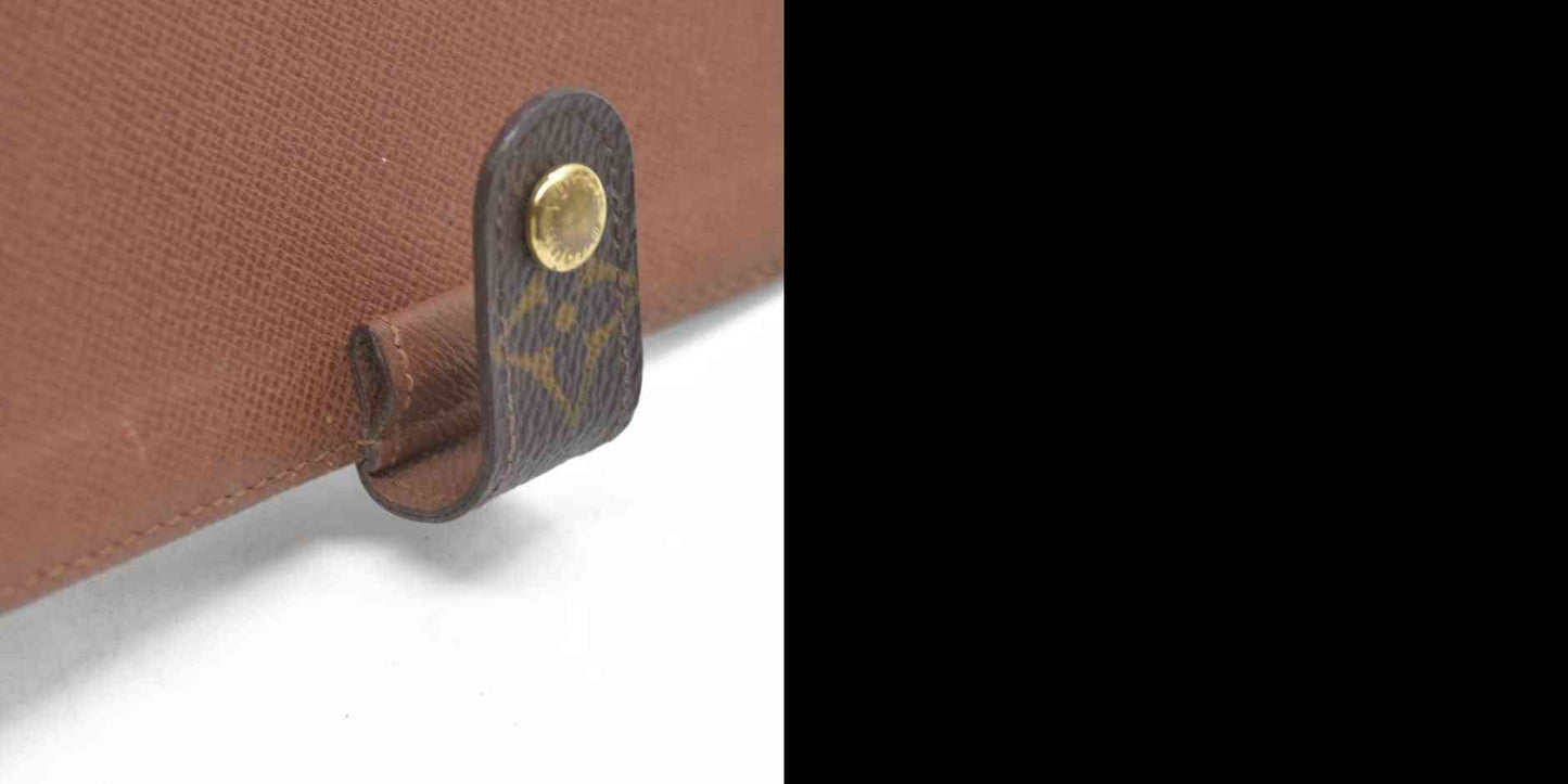 $505  Louis Vuitton Monogram Agenda PM Notebook Cover Brown CA0969