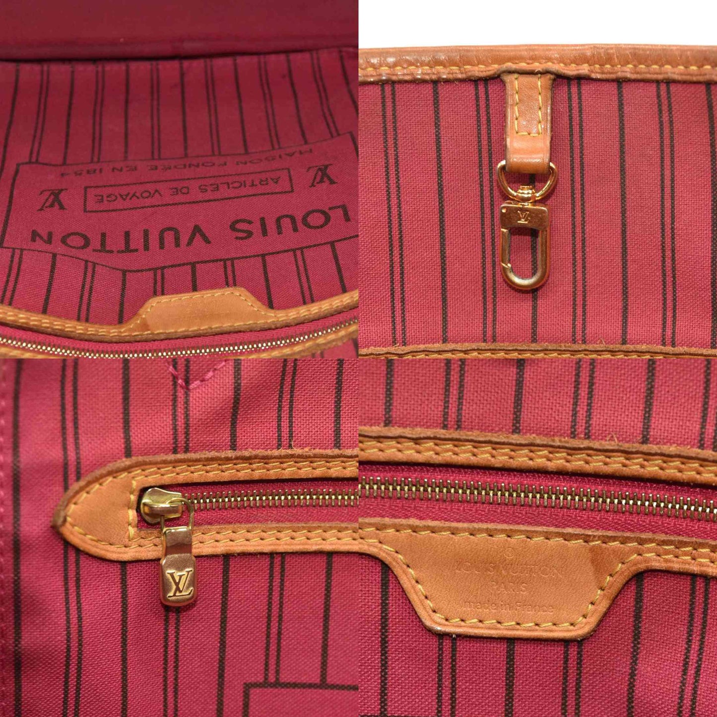 LOUIS VUITTON Monogram Neverfull MM Fuchsia SR4114