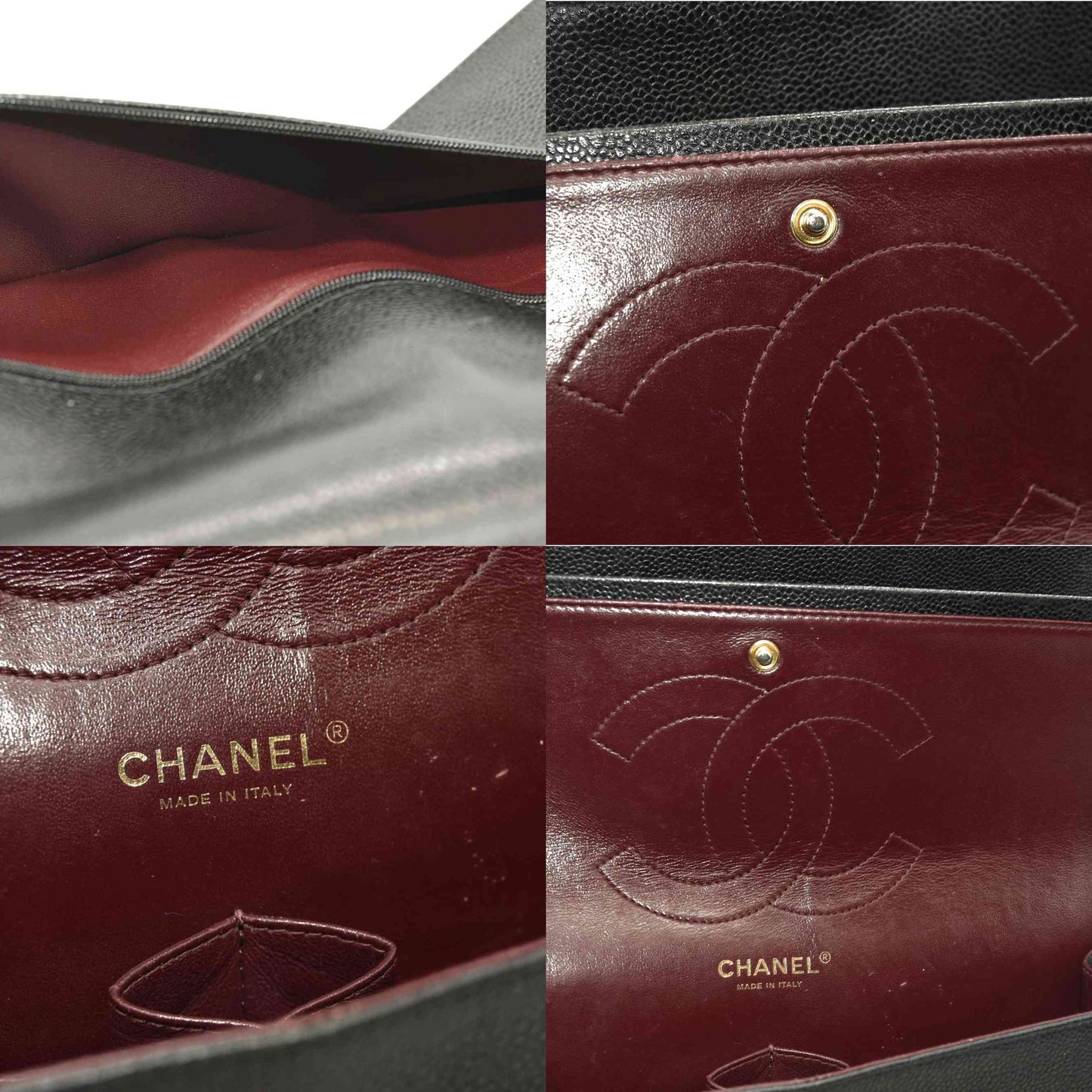 CHANEL Caviar Quilted Jumbo Double Flap Black  20*