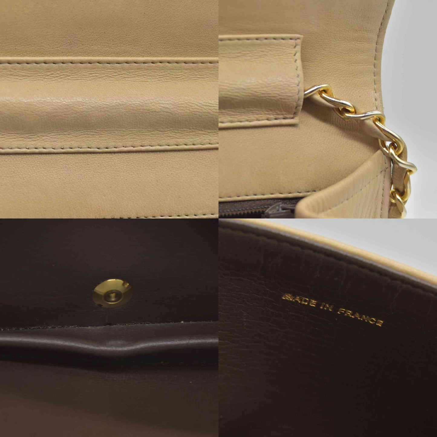 $3350 Chanel Timeless Classic Quilted Single Flap with 24K GHW Beige
