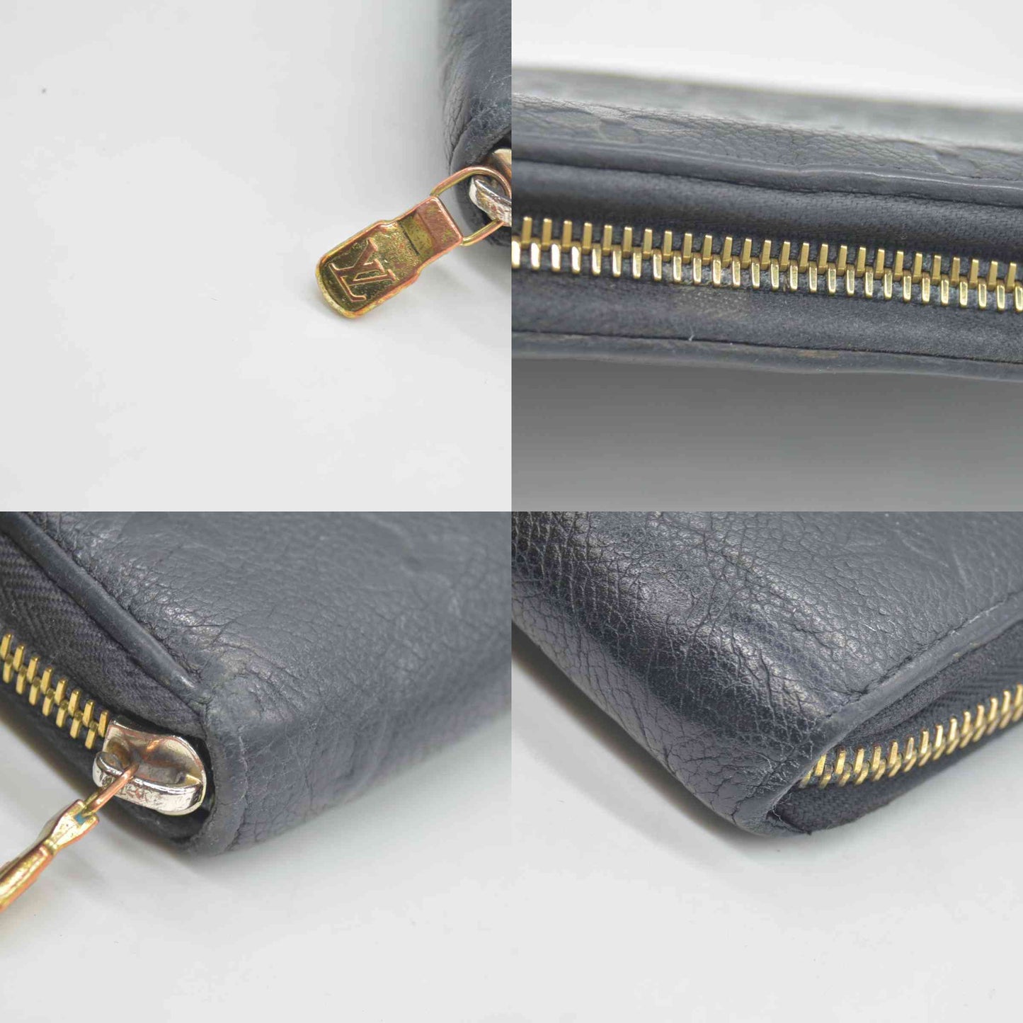 $1070 Prada Black Saffiano Leather Travel Zip Around Wallet CONSIGNMENT