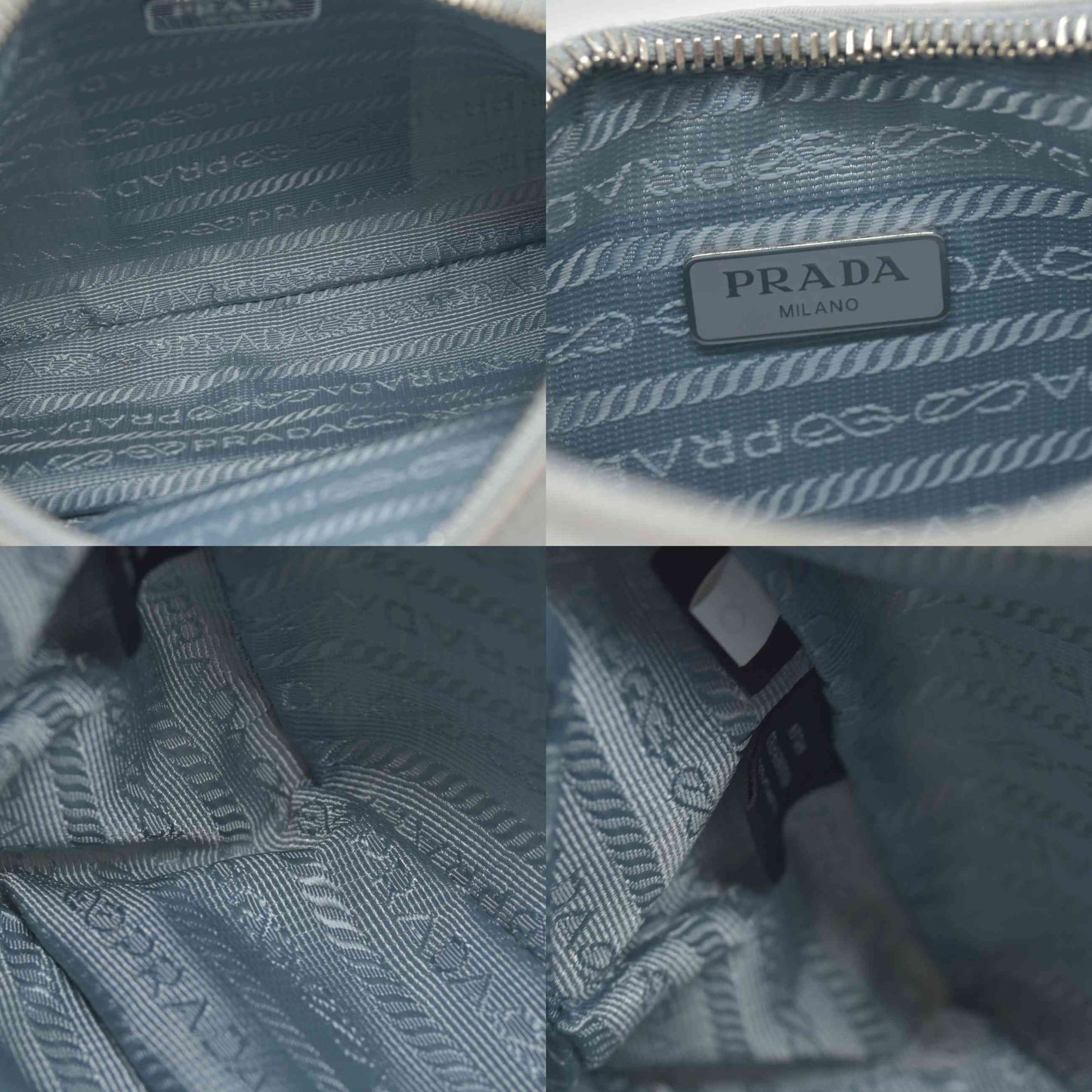 $2250 Prada Nylon Re-Edition 2005 Shoulder Bag Silver