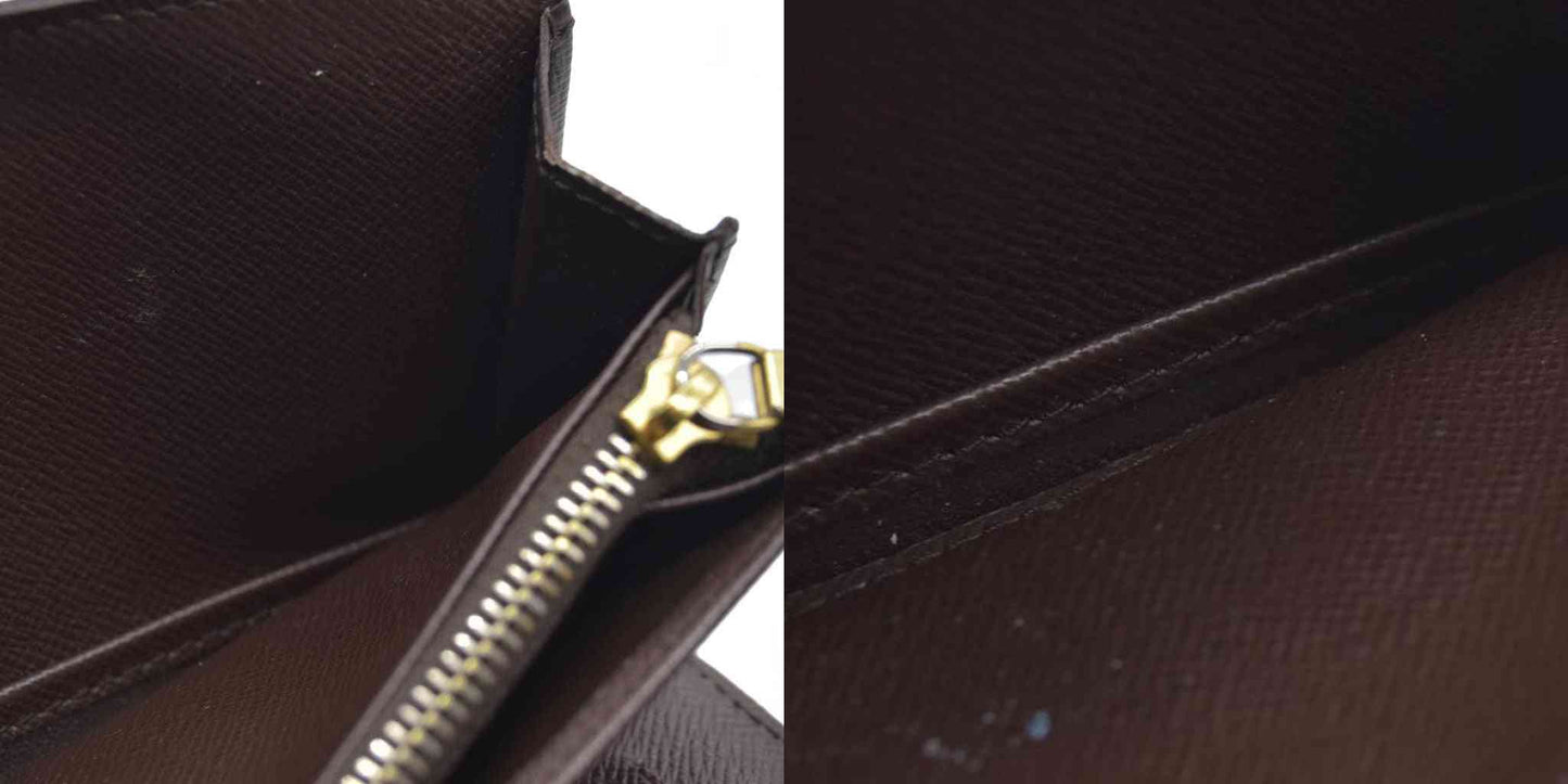 AUCTION $610 Louis Vuitton  Damier Ebene Porte Tresor Etui Papiers Wallet SP2077