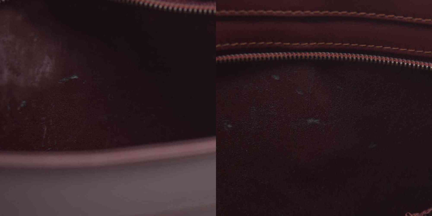 AUCTION CARTIER Must Line Clutch Bag Leather Bordeaux