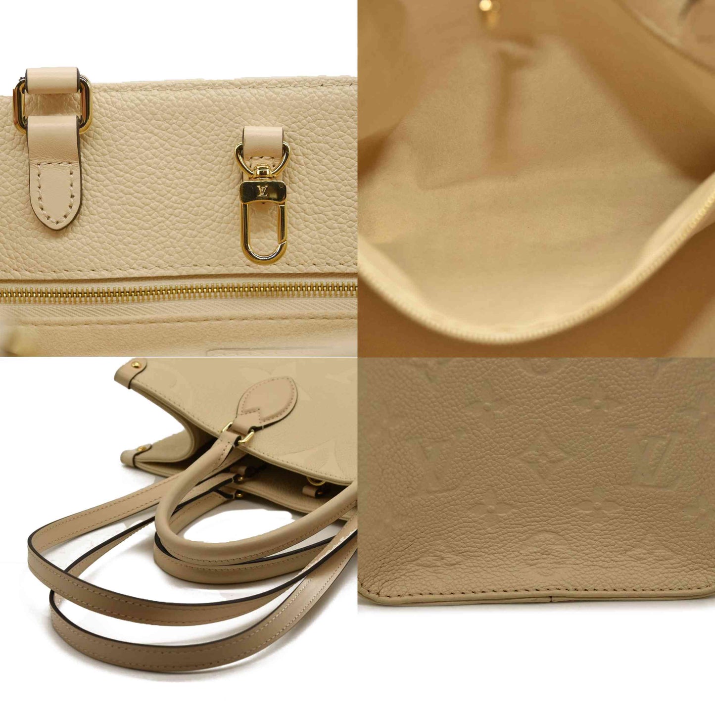 LOUIS VUITTON Empreinte Monogram Giant Onthego MM Creme