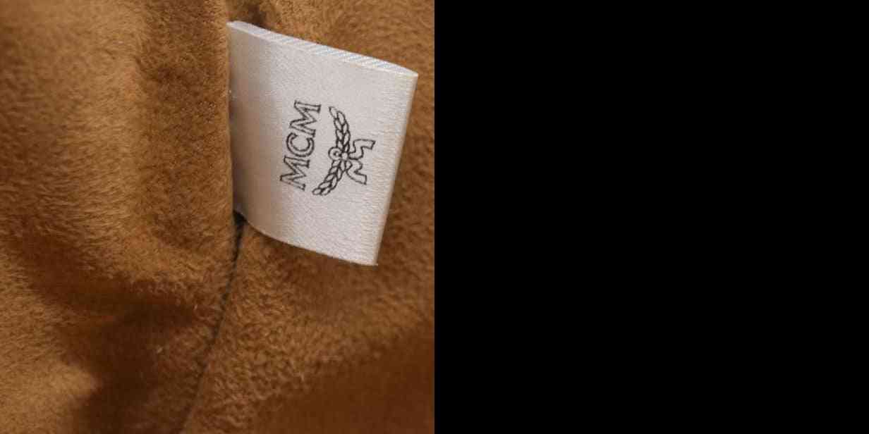 MCM Visetos Liz Shopper Tote Pouch Cognac