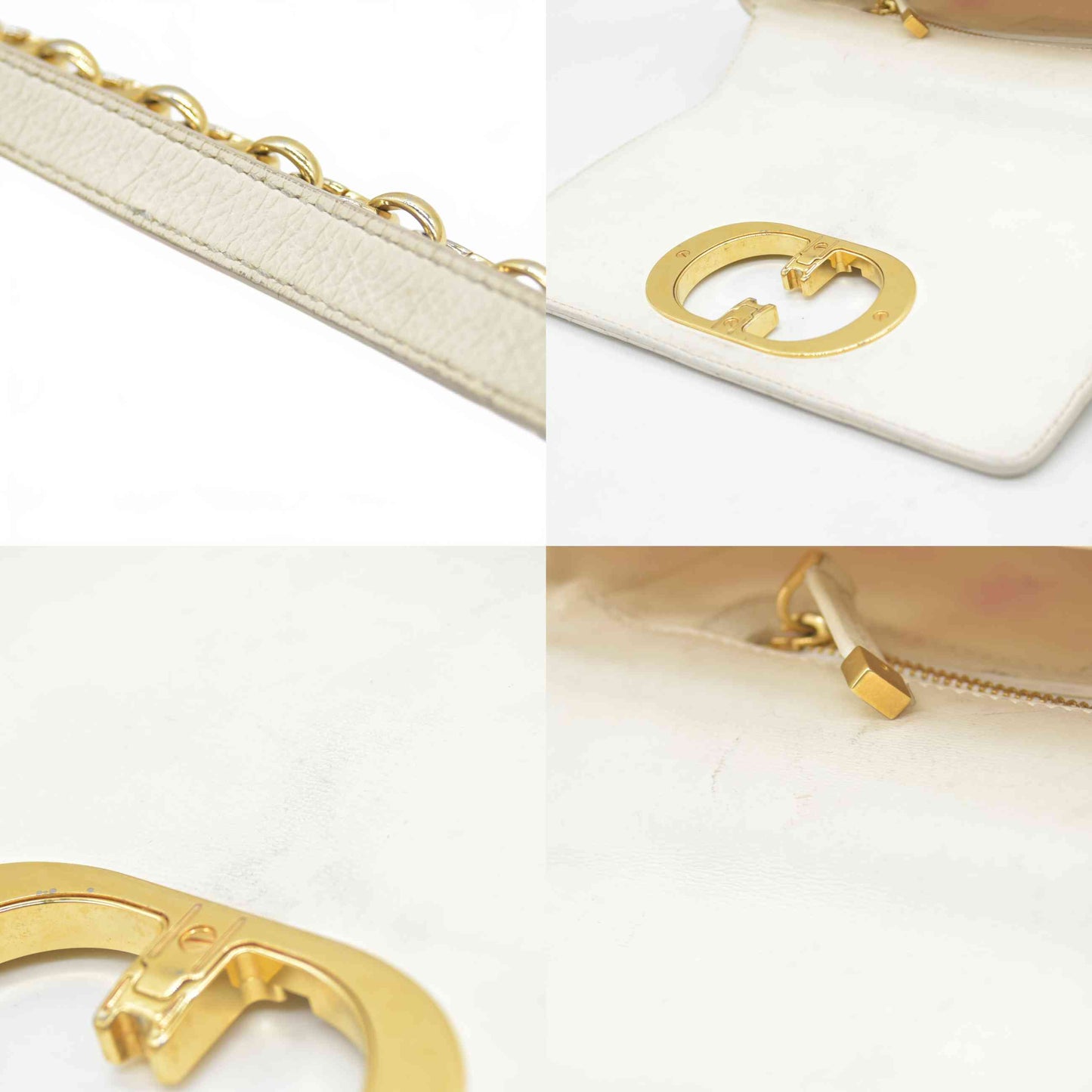 $4400 Christian Dior Lambskin Cannage Small Caro Bag Ivory