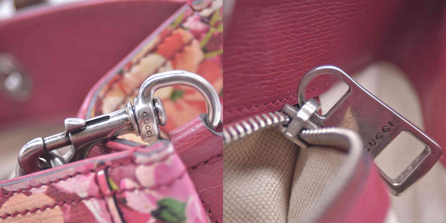 $3200 Gucci Bamboo Blooms Shopper Burgundy CONSIGNMENT