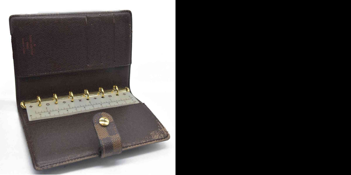 Louis Vuitton  Damier Ebene Small Ring Agenda Cover CA1002