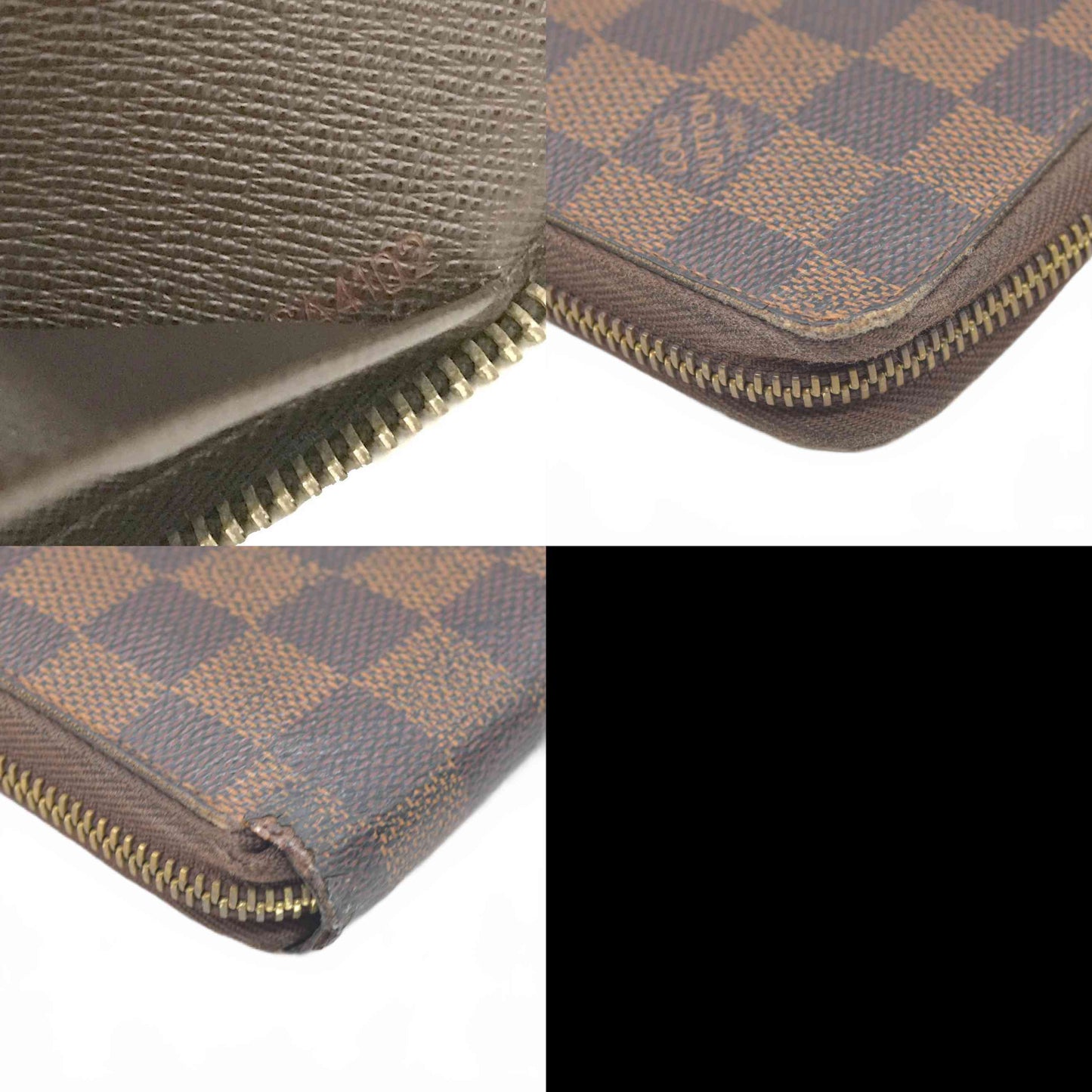 $1060 Louis Vuitton Damier Zippy Zip Around Organizer Long Wallet Brown CA4102
