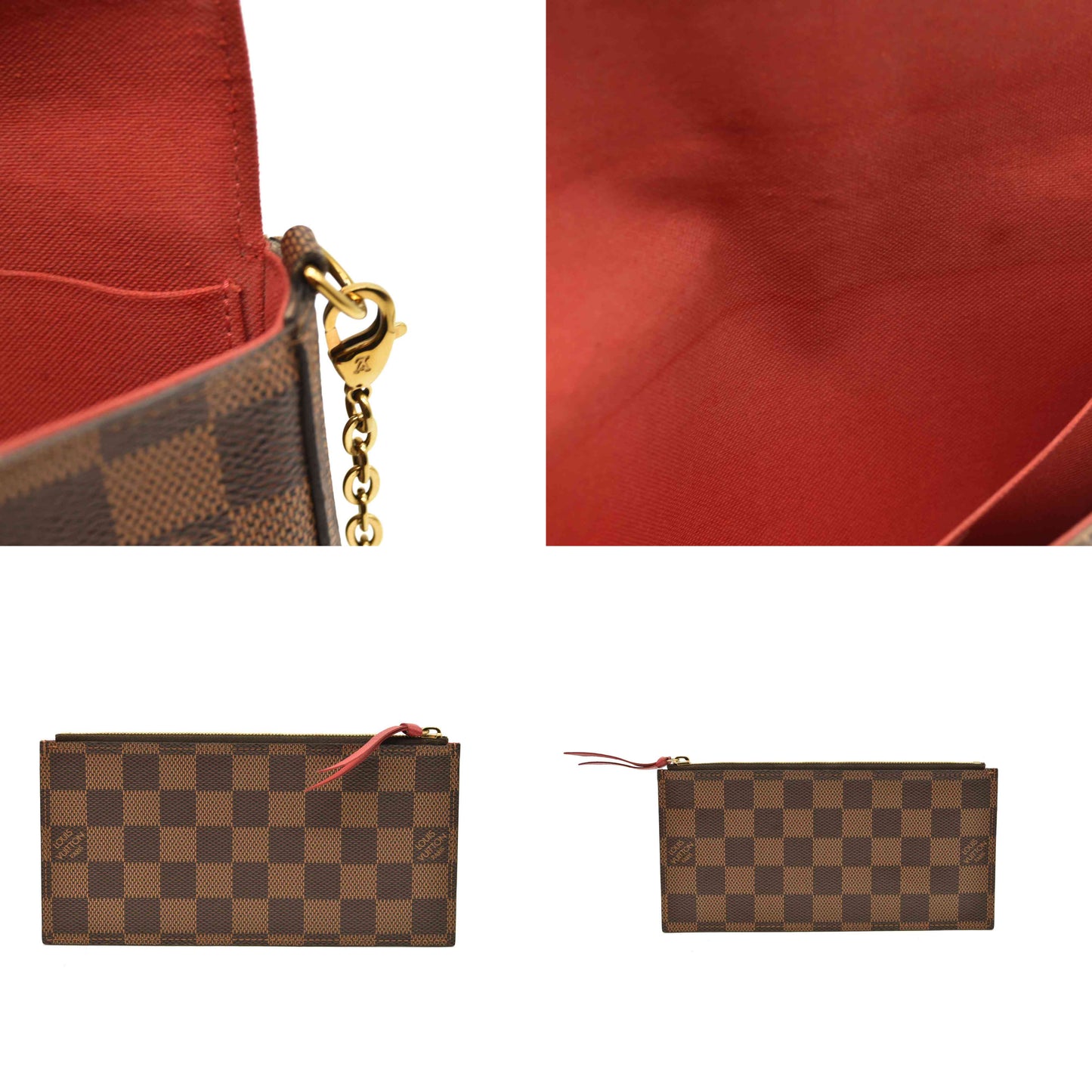 Louis Vuitton  Damier Ebene Pochette Felicie Chain Wallet MI0169