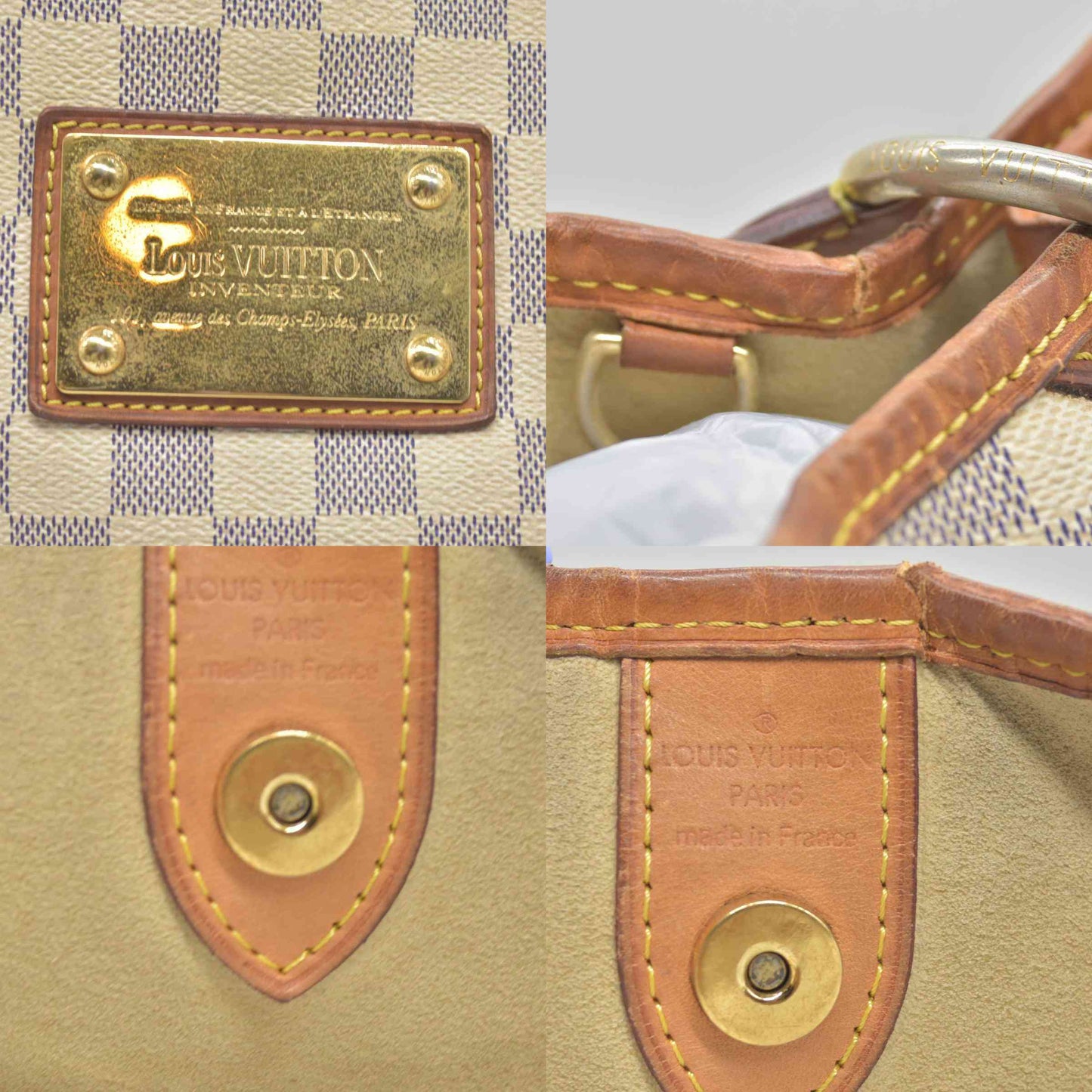 $1800 2009 Louis Vuitton Galliera PM Damier Azur FL1079