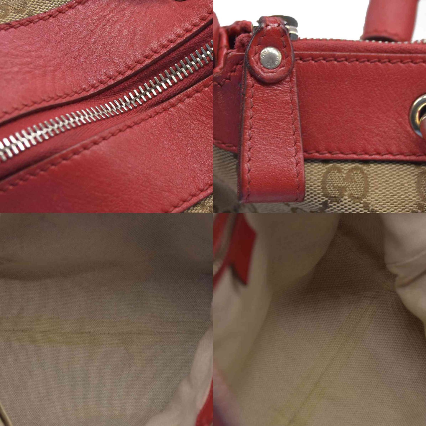 $1980 Gucci Monogram Signature GG Valentine Tote Red