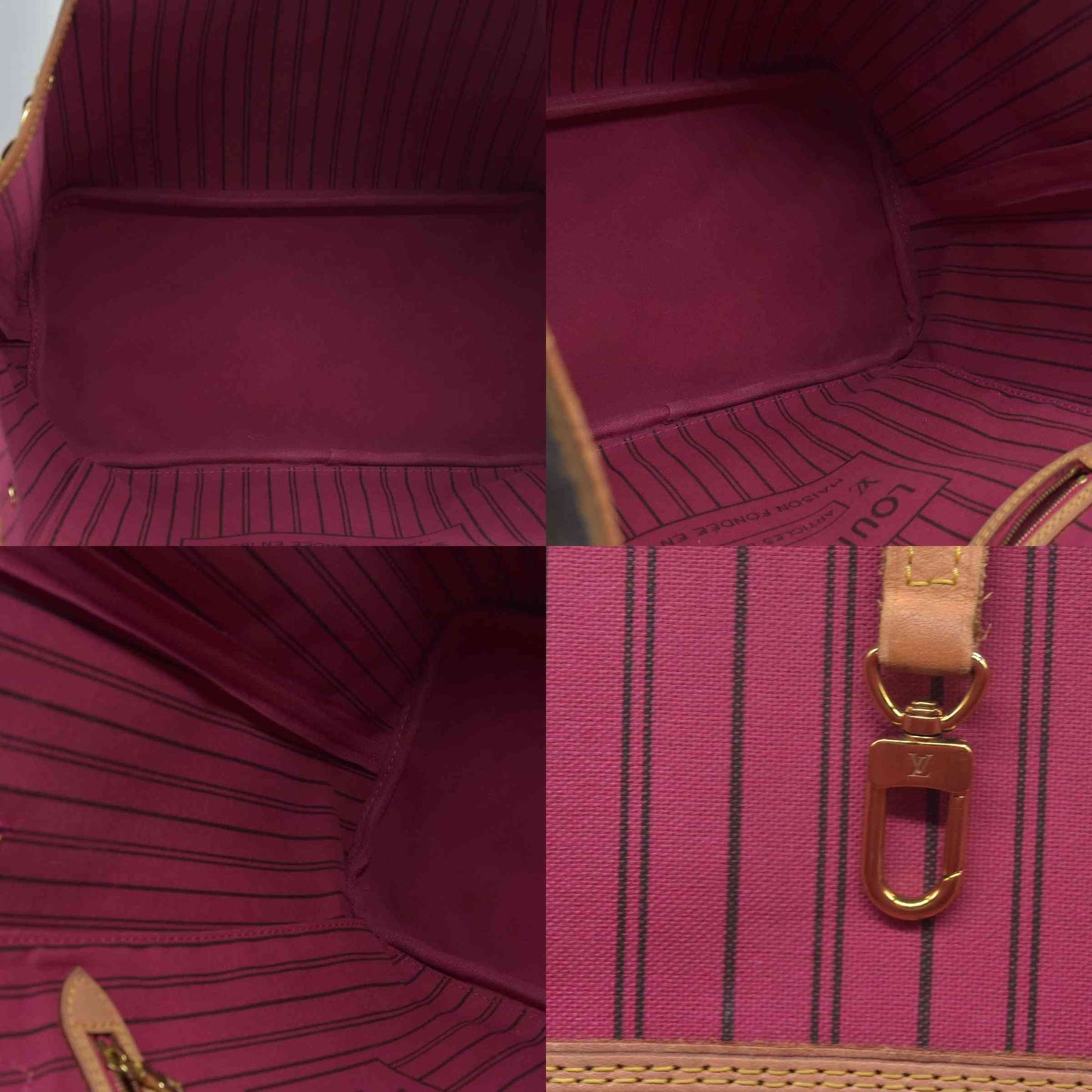 $2170 Louis Vuitton  Monogram Neo Neverfull MM Fuchsia AR0280