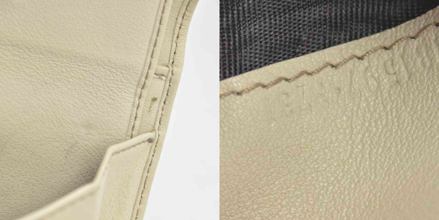 $490 Gucci CONSIGNMENT Beige/Brown GG Canvas and Leather Interlocking G French Wallet