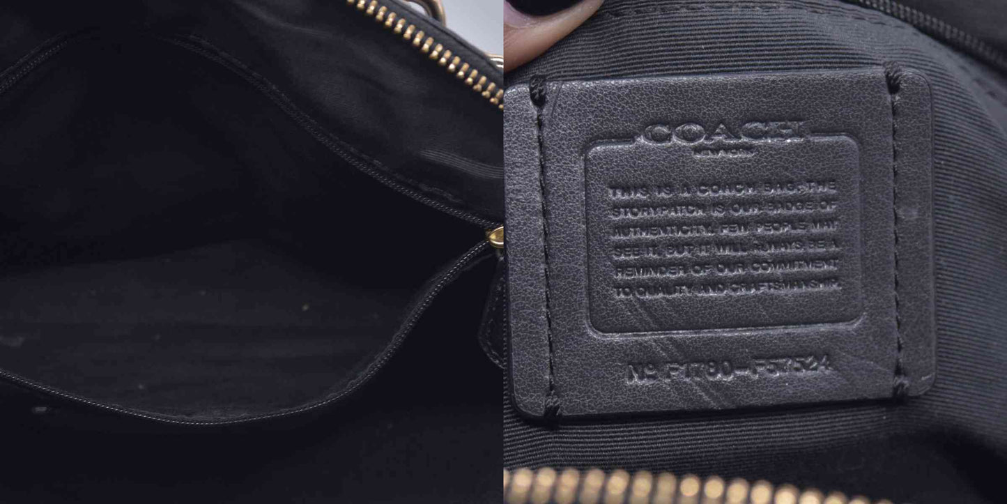 $450 Coach  Leather Top Handle Bag Black CONSIGNMENT